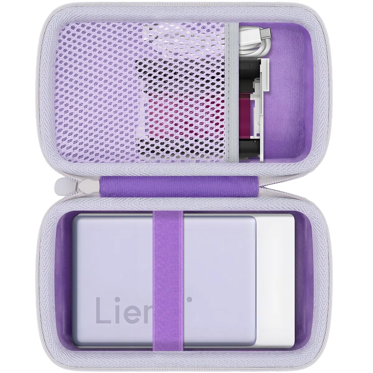 Khanka Tasche für Liene Pearl N200 Pro Tragbarer Mini Fotodrucker, Harte Reise Aufbewahrungstasche für Liene Pearl N200 Pro Drucker & Patronen, Nur Tasche (Lila)