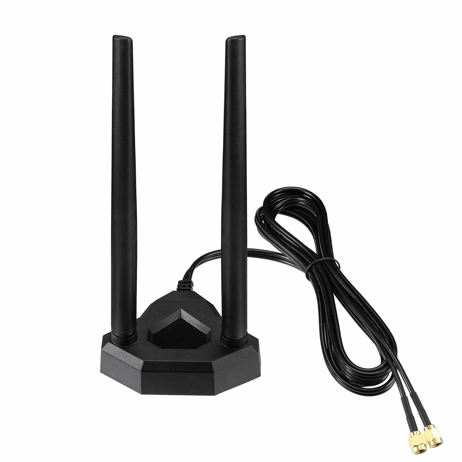 Eightwood Dual Band WiFi Antenne mit Magnetfuß 2,4 GHz/5 GHz RP-SMA Antenne + 2m Verlängerungskabel für PC Router Bluetooth WLAN-Karten PCI PCIe-Karten PC Mainboard