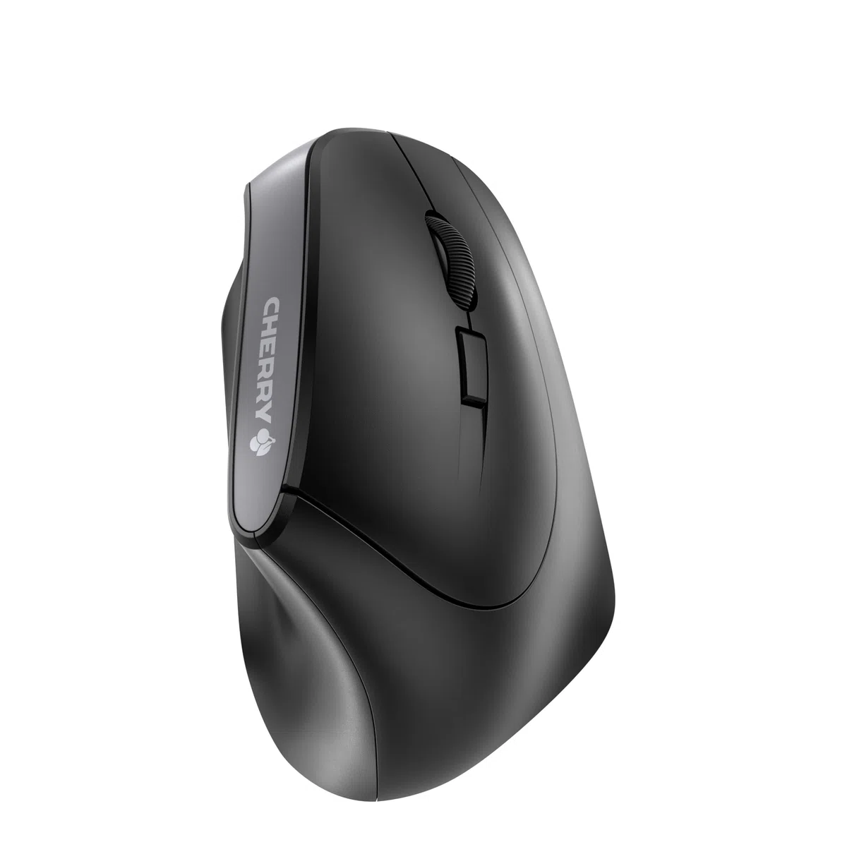 CHERRY MW 4500, Ergonomische Vertikale Maus für Rechtshänder, Kabellos (2,4 GHz Funk), 3-Stufig Regelbare Auflösung Bis 1200 DPI, Batteriebetrieben, Schwarz
