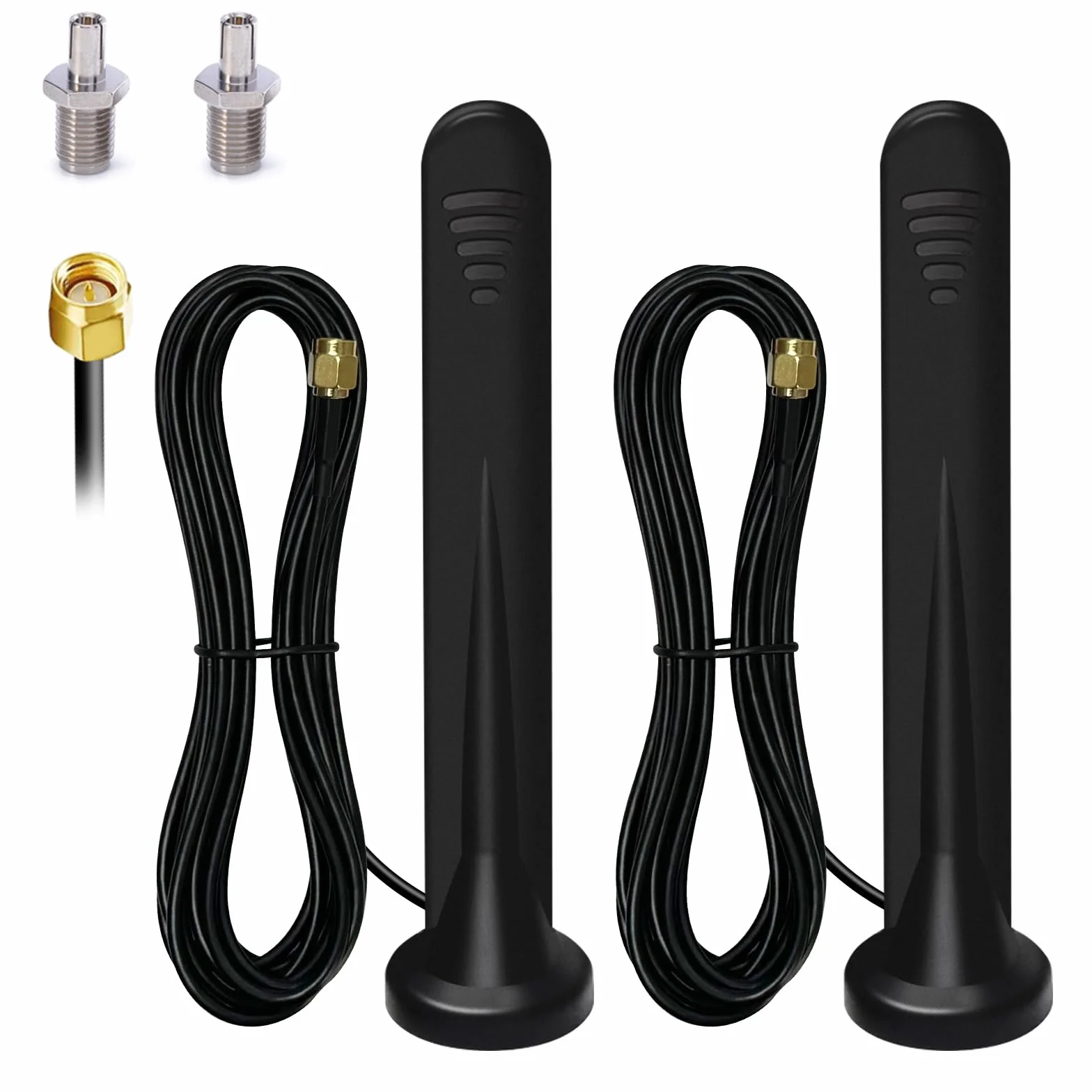 2 X 5G LTE Antenne 4G Omnidirektionale Signalverstärker SMA TS9 Stecker 15DBI High Gain Chip Externer Magnetfuß Antenne für Innen/Außen,3G/4G/5G/GSM/GPRS Router alle Frequenzbänder Universell - 3M