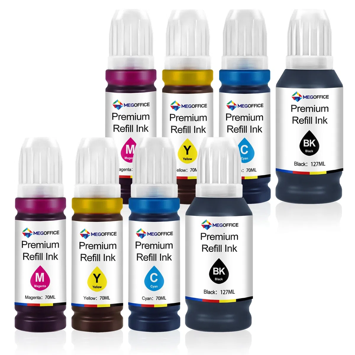 Kompatible für 104 Tinte Ersatz für Epson 104 103 102 Tinte für Ecotank ET-2710 ET-2711 ET-2712 ET-2714 ET-2715 ET-2720 ET-2726 ET-2810 2815 2820 2821 2826 4700 4800 4810(8 Pack)
